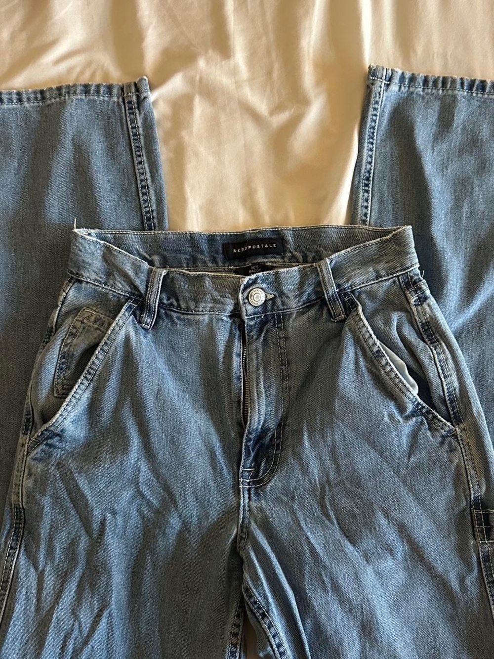 Aeropostale Light Blue High-Rise Straight Jeans